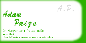 adam paizs business card